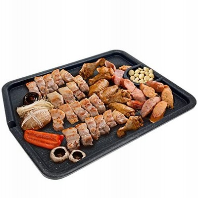 Eutuxia Stovetop Korean BBQ Grill Pan 15.6 Leaf Surface Nonstick Smokeless
