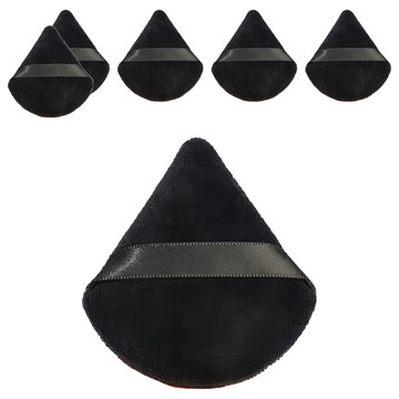 小麥購物 植絨氣墊粉撲 3角款 L341 3g 6入  黑色  1組