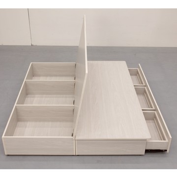直人木業-極簡風白榆木5尺三抽三格收納床底