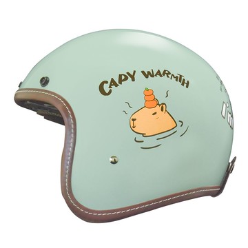 【水豚君】THH T383A+ 水豚君CAPY 鼠尾草綠 復古帽 3/4罩安全帽
