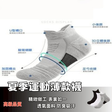 隔日到貨🚀運動襪 籃球襪 夏季薄款襪子 毛巾底襪子 短筒襪 中筒襪 防臭 透氣 吸濕