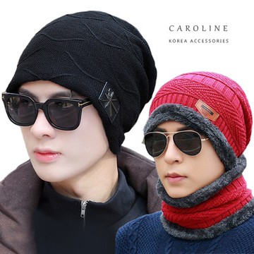 帽子 多款多色 韓版秋冬套頭帽波浪米字旗加绒針織毛線帽69746