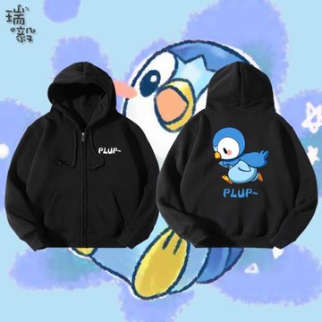可愛企鵝波加曼精靈寶可夢聯名御三家開衫衛衣男女兒童裝拉鏈外套