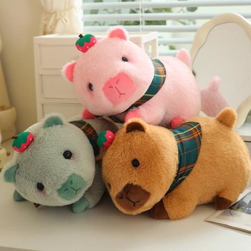 丑萌水豚公仔毛絨玩具卡皮巴拉背包休閑雙肩包斜挎包兒童生日禮物