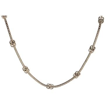 CHANEL 經典多個小雙C LOGO造型墜飾項鍊(金色)