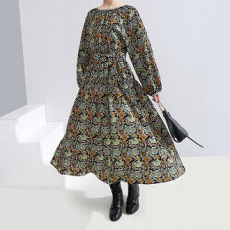 モード系 ワンピース レトロ ヴィンテージ エスニック ハイウエスト ロング丈 大人きれいめ フェミニン 代 30代 オルチャン 通販 Lineポイント最大1 0 Get Lineショッピング