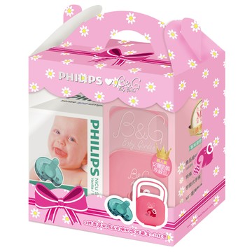 PHILIPS 飛利浦 香草奶嘴小禮盒 Baby Garden聯名款  大於34週新生兒  粉色  1盒