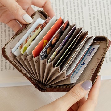 【新年禮物】真皮信用卡夾包 / 12卡片收納包 / 名片夾_咖/藍/綠