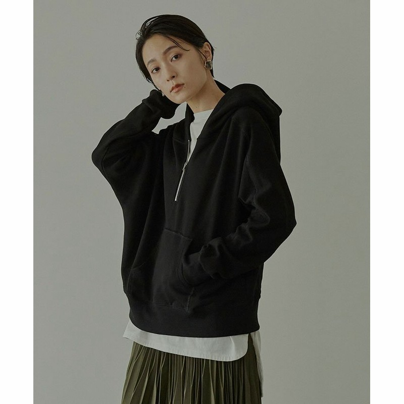 ミエット ハーフジップドルマンパーカー レディース ブラック F Miette 通販 Lineポイント最大get Lineショッピング