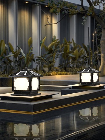 太陽能柱頭燈戶外燈花園別墅圍墻LED庭院燈室外大門柱子墻頭柱燈