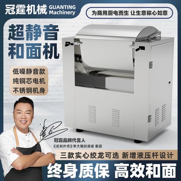 【台灣公司 可開發票】冠霆商用靜音和面機新型不銹鋼活面機全自動25公斤攪拌揉面打面機