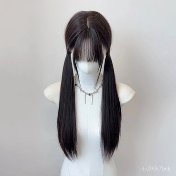 KEKE💗少蘿寶寶天菜jk假髮 Lolita公主黑長直仿真人假髮 全頭套式 透氣 逼真 新款 輕薄 修顔 無痕 增髮