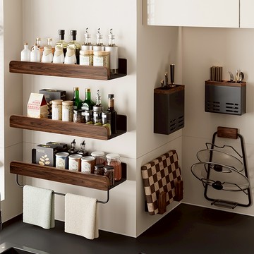 韻潔雅 廚房置物架家居用品全集無需打孔調味鍋蓋刀架掛鉤收納架