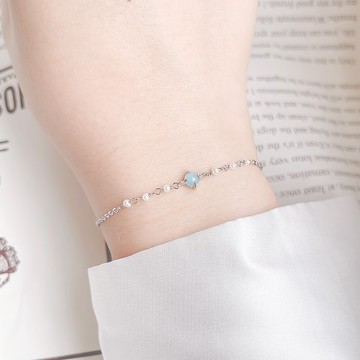 天河石925純銀簡約爪鑲mix珍珠果實手鍊