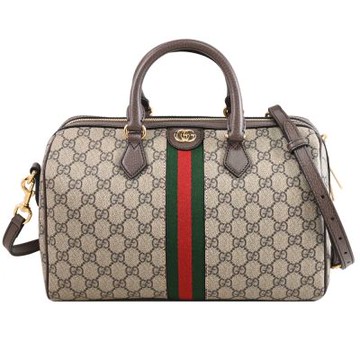 GUCCI Ophidia GG Supreme 經典印花波士頓/兩用包(駝)