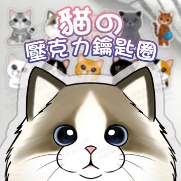 狐狸逗尾巴 吊飾 壓克力鑰匙圈 黑貓 白貓 橘貓 三花貓 賓士貓