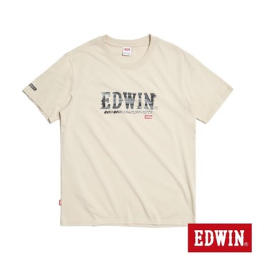 EDWIN 男裝 加大碼 輪胎痕印花短袖T恤 (灰卡其)
