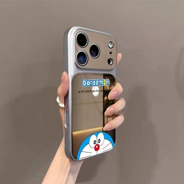 機器貓鏡面iPhone蘋果18 17/16pro防摔15/13防護保護殼12/11手機殼 潮