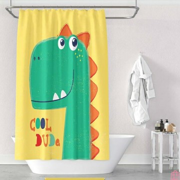 門簾卡通加厚防水防黴滌綸浴簾布隔斷簾窗簾衛生間簾子送環【聚寶屋】