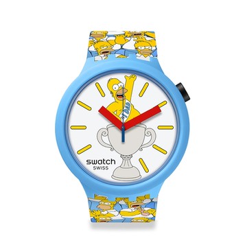 Swatch BEST. DAD. EVER. 辛普森家庭/大錶面手錶/男錶/女錶/瑞士製造 SB05Z100 (47mm)