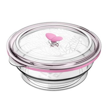 partita 帕緹塔 全矽膠伸縮保鮮盒 圓 粉色 1200ml 375g  1個