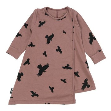 【北歐童裝】冰島有機棉女孩洋裝2歲至12歲 磚紅色