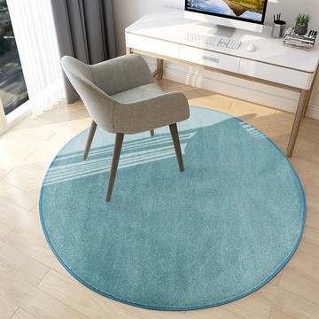 比利時蝴蝶亮澤舒柔圓形地毯 72孔雀藍 130cm圓