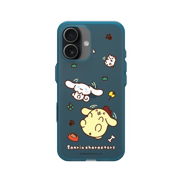 iPhone 17 Clear (相機按鈕) 夜幕藍 - 三麗鷗-布丁狗＆大耳狗綜合圖 Mix Characters - 開心打滾