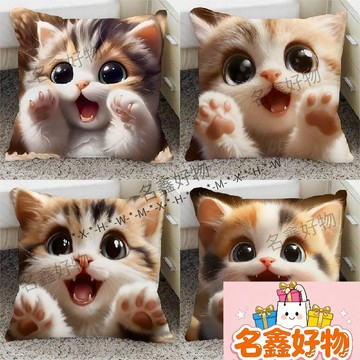 🌸名鑫好物🌸可愛軟萌貓咪治癒抱枕家居客廳沙發超軟腰靠枕可拆洗枕套牀頭腰枕