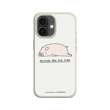 iPhone 16 SolidX 貝殼灰 - ilovedoodle (Lim Heng Swee) - Missing You Pig Time 豬