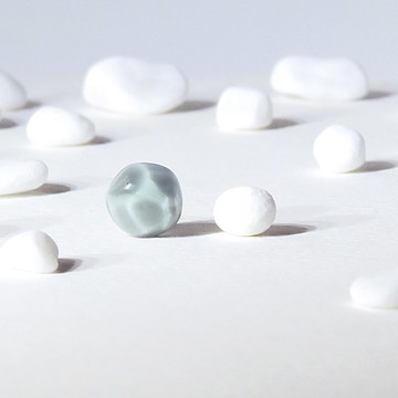 Pure系列 玻璃耳環 耳夾 單隻 不規則 透明 灰色