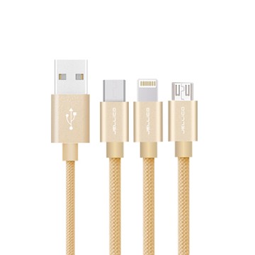 JELLICO 3合1 USB/iOS/Type-C優雅系列充電線JECGS13-金