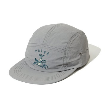 日本限定 POLER HORSEY EMB 5P CAP 風格馬術刺繡五片休閒帽 / 灰色
