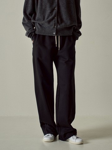 Wide French Sweatpants - Black