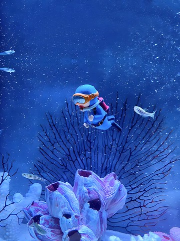 魚缸造景擺件裝飾品小擺件沉水漂浮潛水員 觀賞魚缸造景海底世界