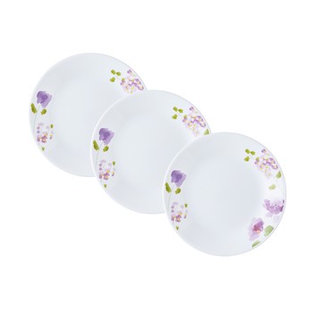 【美國康寧 CORELLE】6吋平盤三入組-紫霧花彩