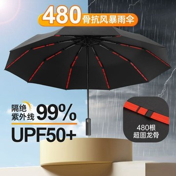 🔥480骨強力抗風🔥黑膠自動傘 遮陽傘 輕量傘 摺疊傘 自動雨傘 強力抗風 晴雨兩用雨傘 自動折疊傘777