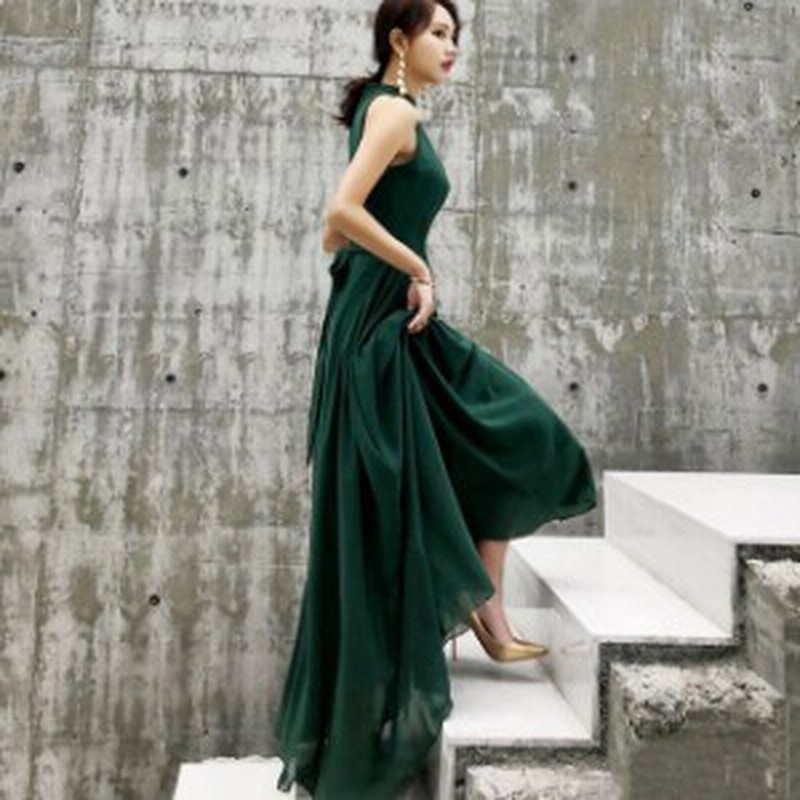 パーティードレス 結婚式 二次会 ワンピース お呼ばれ パーティー ロングワンピース マキシ丈 イブニングドレス ロング丈 ノースリーブ 通販 Lineポイント最大3 0 Get Lineショッピング