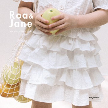 韓國專櫃 RoanJane 純白泡泡紗多層荷葉褲裙