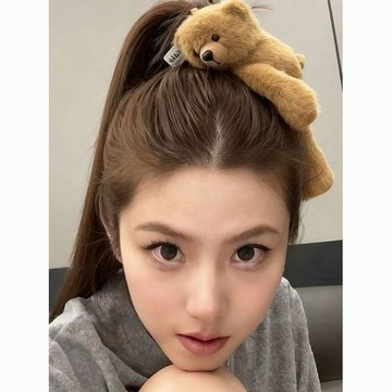 💗小紅書推薦💗獨特個性可愛小熊毛絨髮夾卡通玩偶劉海夾少女心高顏值洗漱髮飾💗桃園出貨