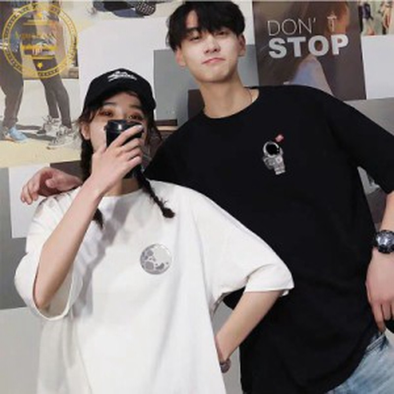 超人気 レディース カップル 韓国風 メンズ ペアルック お揃い 可愛い 個性 Oversize Tシャツ ペアtシャツ カジュアル シンプル 春夏 ペ 通販 Lineポイント最大get Lineショッピング