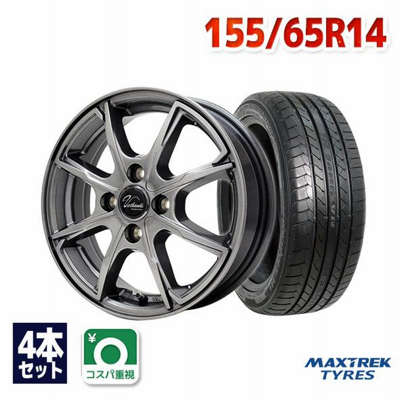 155/65R14 サマータイヤ ホイールセット MAXTREK MAXIMUS M1 送料無料