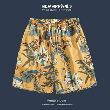 薄款沙灘褲夏季新款休閒寬鬆免燙直筒口袋短褲潮牌港風五分褲【倪醬小鋪】