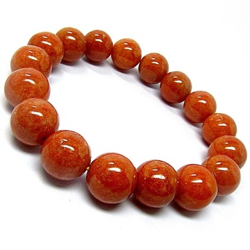 大顆粒金紅翡12mm 天然A貨翡翠玉石手珠手鍊H93