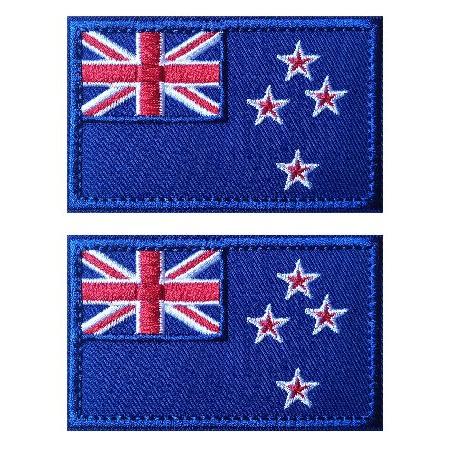 PCS AliPlus New Zealand Flag Patches Embroidered Tactical Military Morale Patch Applique Fastener Hook and Loop(Blue Border)