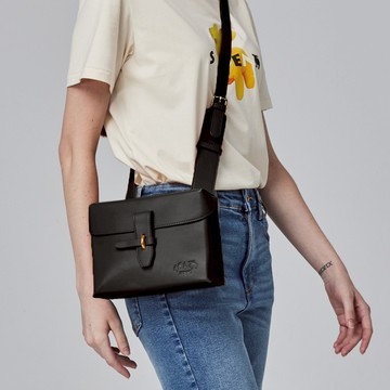 moz瑞典 駝鹿 防潑水 皮革牛奶盒(黑)