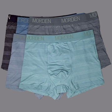 《魔點子Mordenco》石墨烯莫代爾條紋織帶男士平口褲 M~3XL 輕薄 條紋 貨號8632