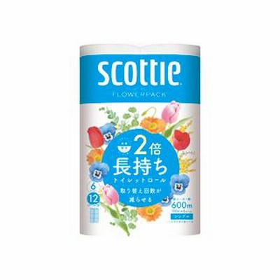 日本製紙クレシア  スコッティ フラワーパック ２倍長持ち６ロール シングル