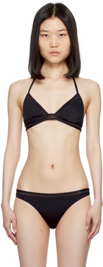 La Perla 黑色拼接比基尼上装