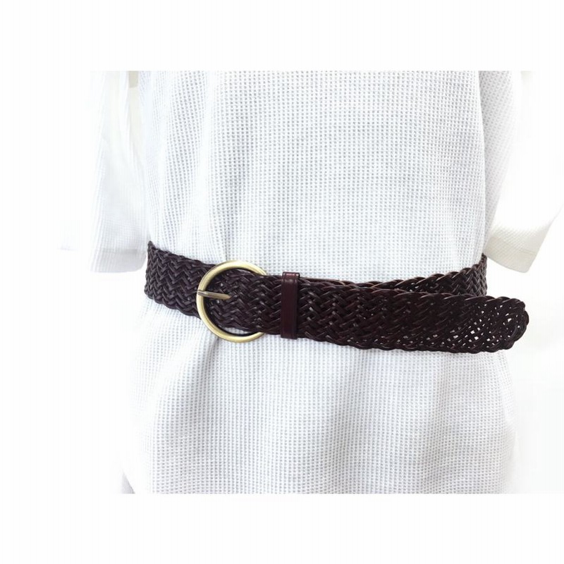 編み込みブラックベルト レディース　Fサイズ sb-belt034_1.jpg